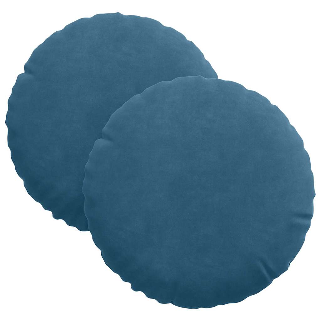 Sædepuder 2 pcs Blå Ø30 x 13 cm Fløjl