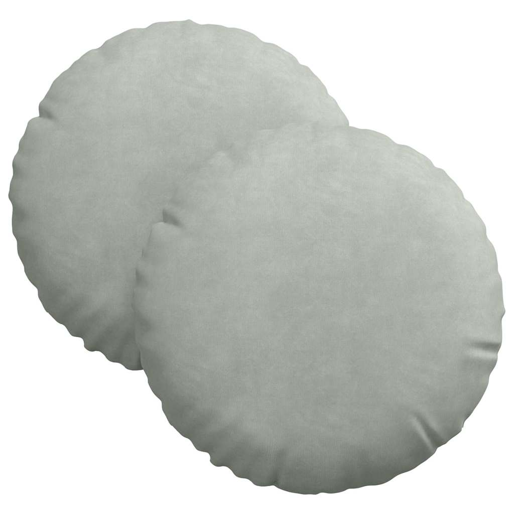 Sædepuder 2 pcs Lysegrå Ø30 x 13 cm Fløjl