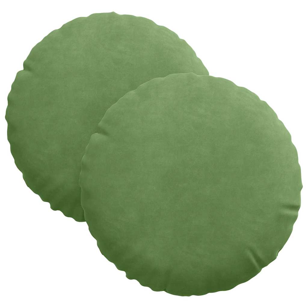 Sædepuder 2 pcs Lys grøn Ø30 x 13 cm Fløjl