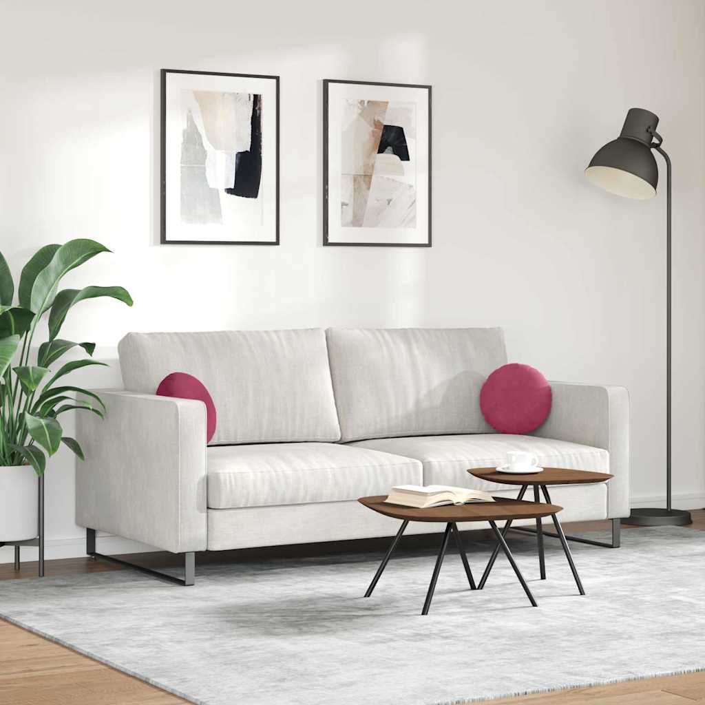 Sædepuder 2 pcs Vinrød Ø30 x 13 cm Fløjl