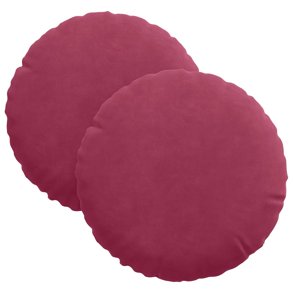 Sædepuder 2 pcs Vinrød Ø30 x 13 cm Fløjl