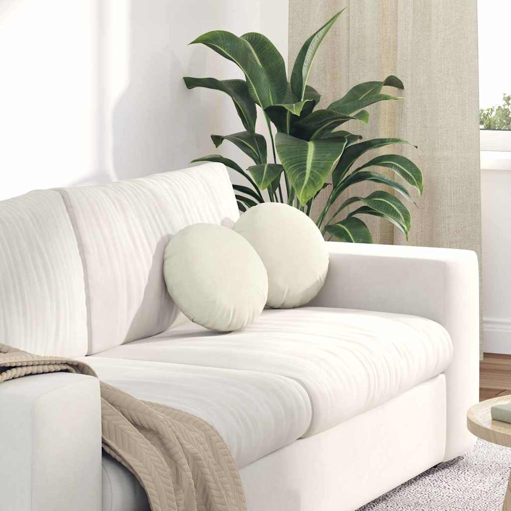 Sædepuder 2 pcs Creme Ø30 x 13 cm Fløjl
