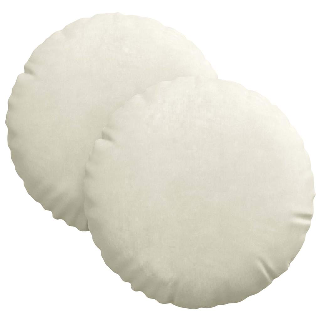 Sædepuder 2 pcs Creme Ø30 x 13 cm Fløjl