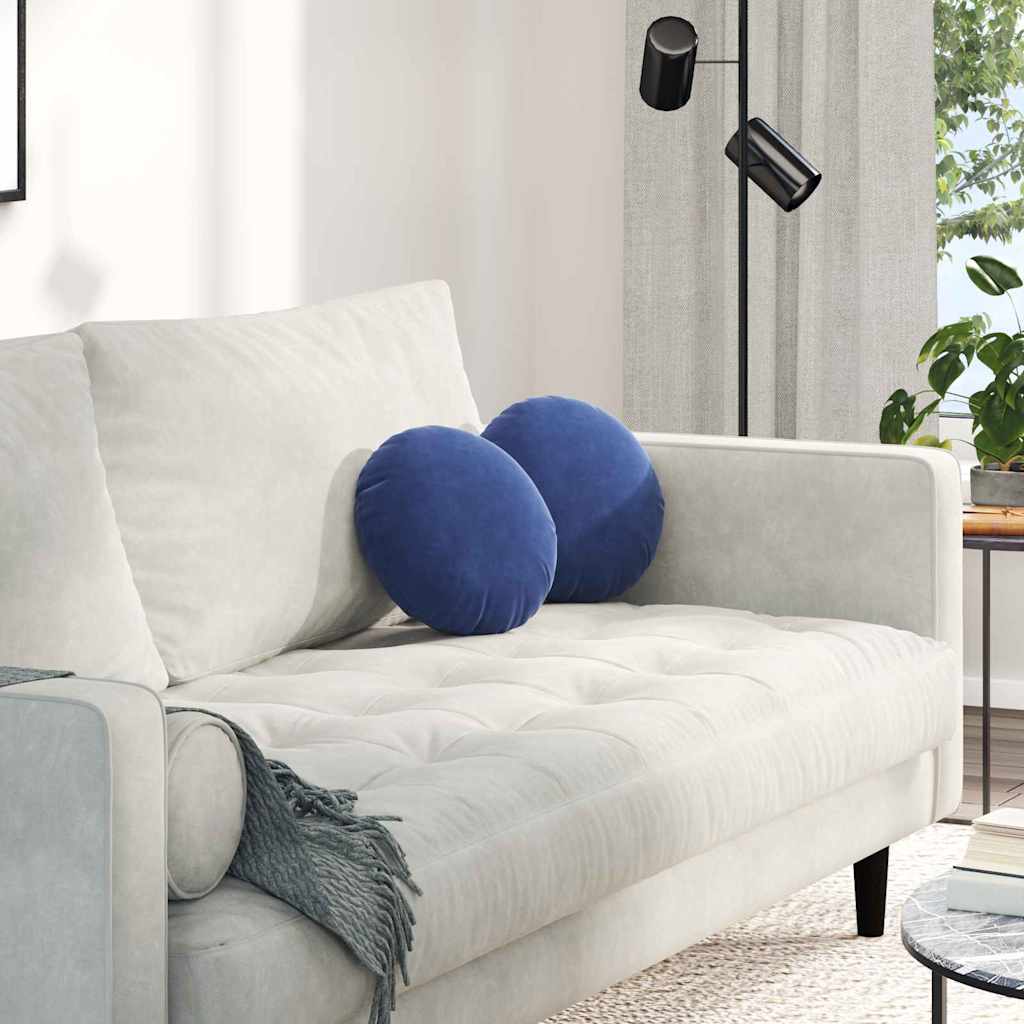 Sædepuder 2 pcs Politi blå Ø30 x 13 cm Fløjl