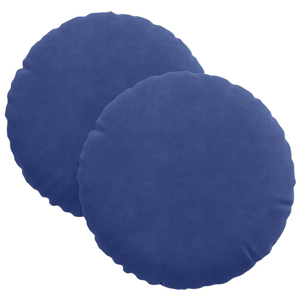 Sædepuder 2 pcs Politi blå Ø30 x 13 cm Fløjl