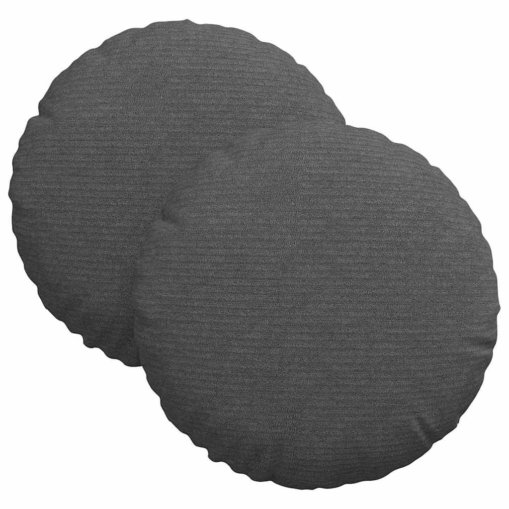 Sædepuder 2 pcs Mørkegrå Ø30 x 13 cm Velourstof