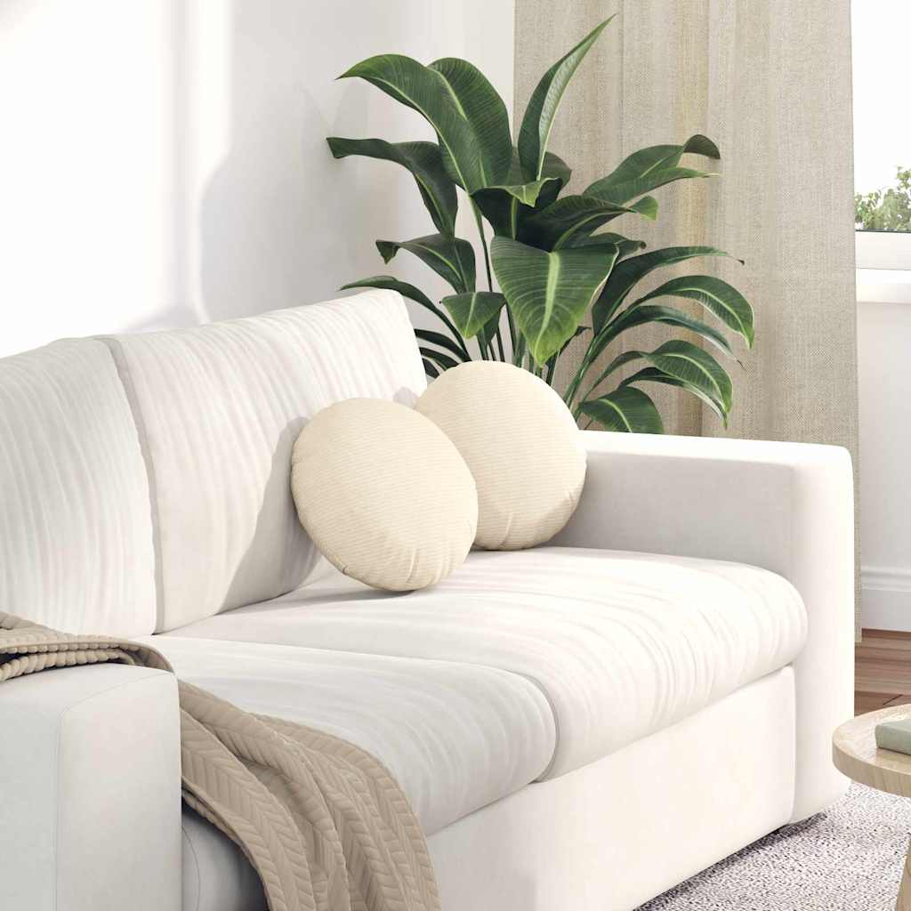 Sædepuder 2 pcs Creme Ø30 x 13 cm Velourstof