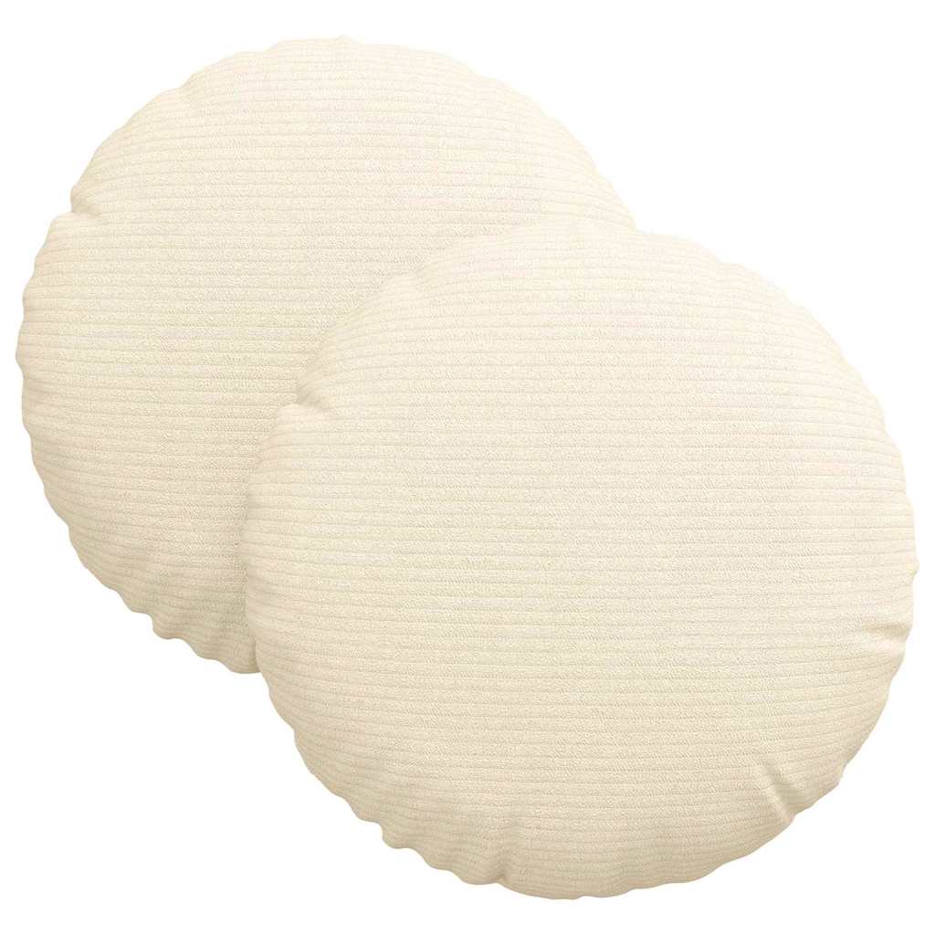 Sædepuder 2 pcs Creme Ø30 x 13 cm Velourstof