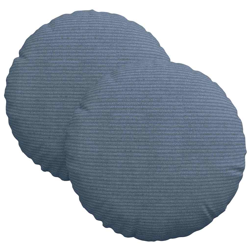 Sædepuder 2 pcs Blå Ø30 x 13 cm Velourstof
