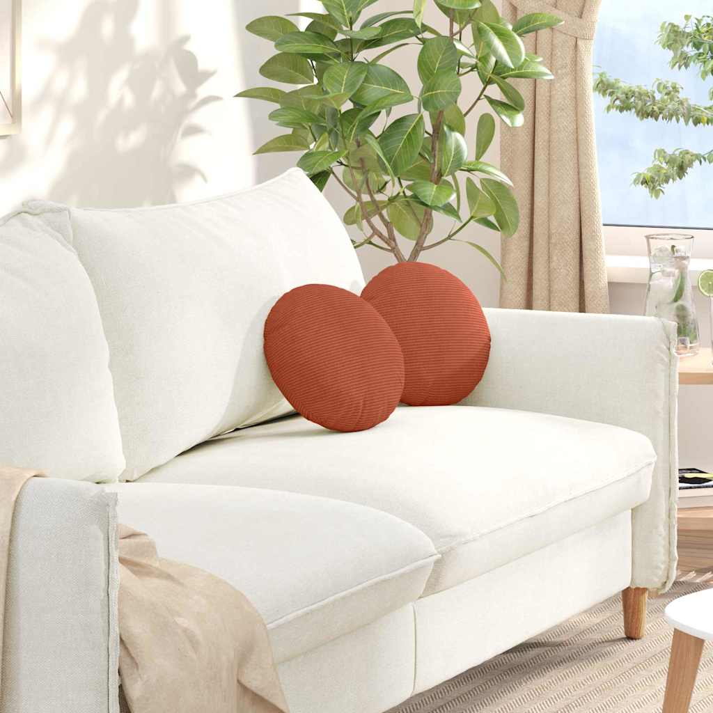 Sædepuder 2 pcs Rød orange Ø30 x 13 cm Velourstof