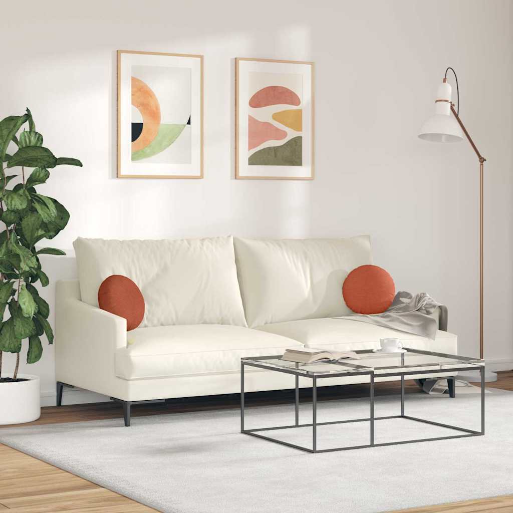 Sædepuder 2 pcs Rød orange Ø30 x 13 cm Velourstof