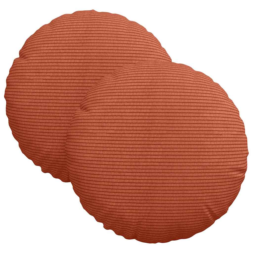 Sædepuder 2 pcs Rød orange Ø30 x 13 cm Velourstof
