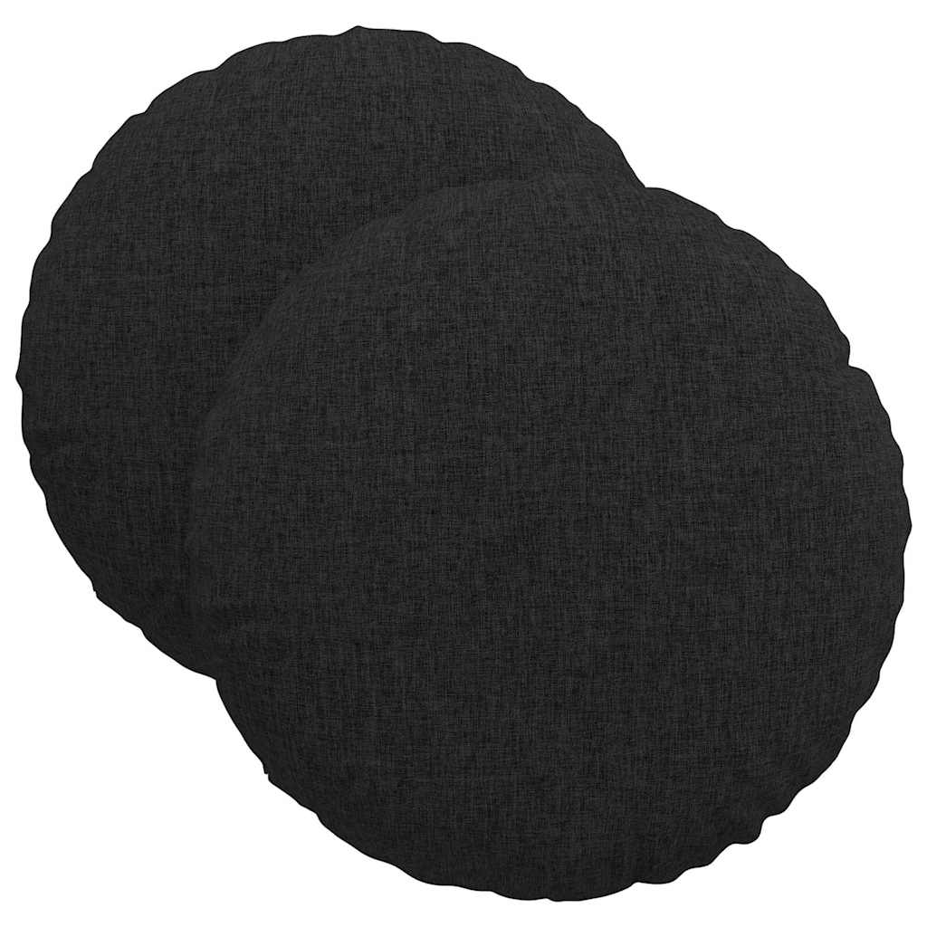 Sædepuder 2 pcs Sort Ø40 x 13 cm Stof