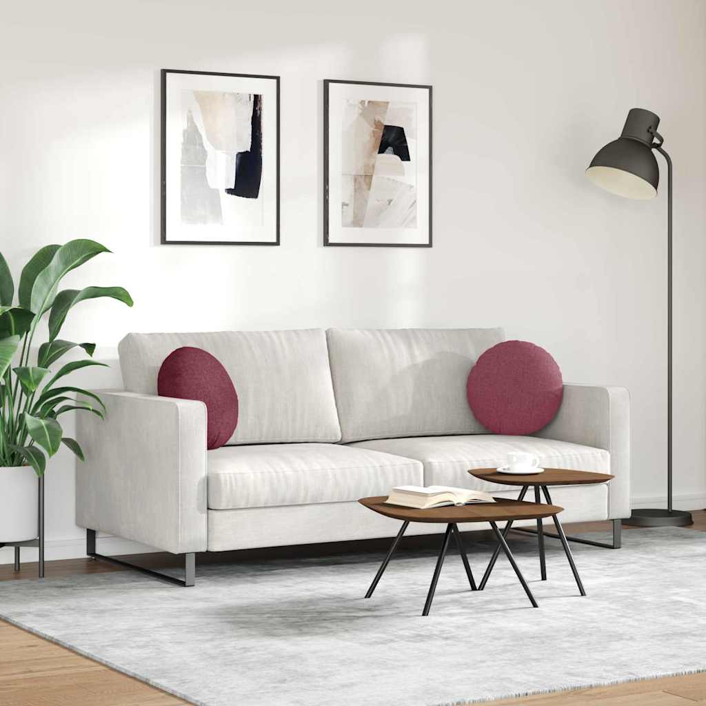 Sædepuder 2 pcs Vinrød Ø40 x 13 cm Stof