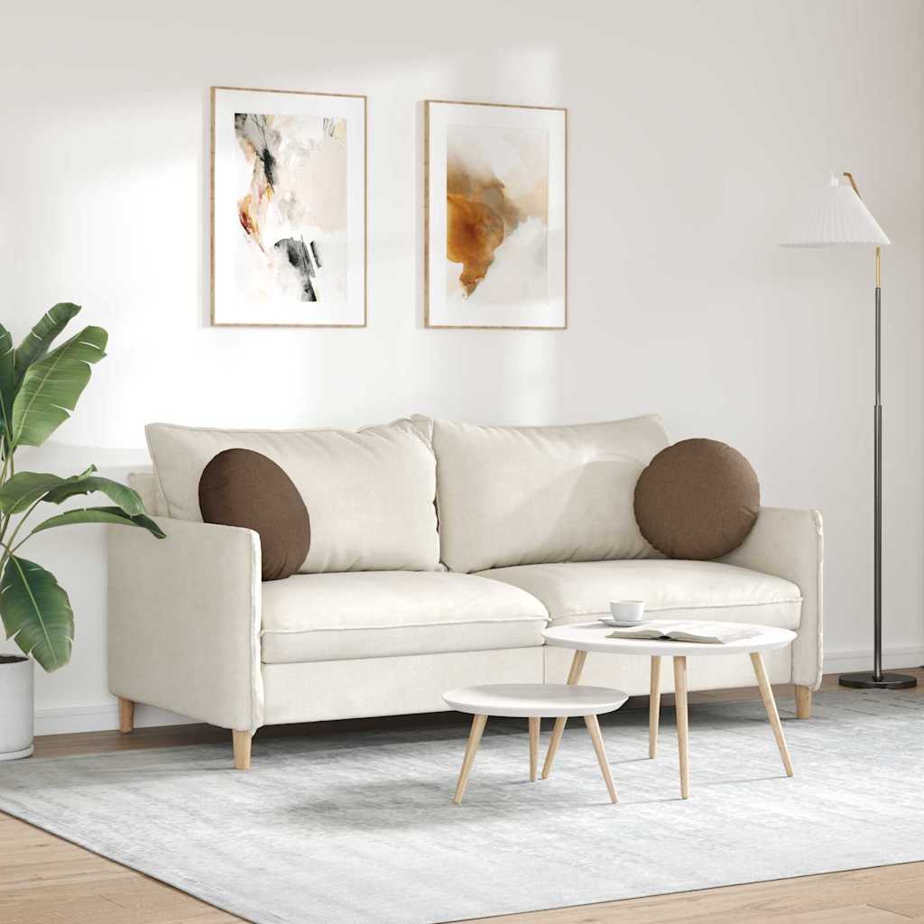 Sædepuder 2 pcs Brun Ø40 x 13 cm Stof