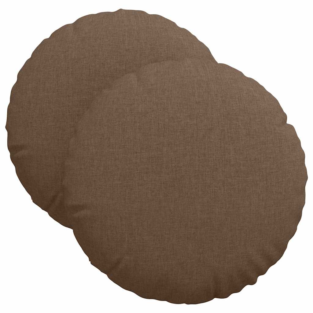 Sædepuder 2 pcs Brun Ø40 x 13 cm Stof