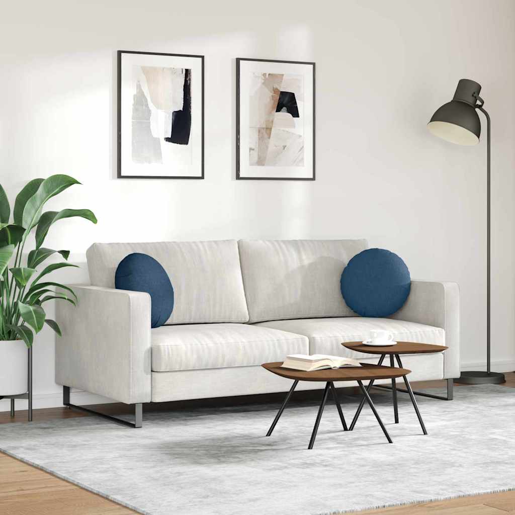 Sædepuder 2 pcs Blå Ø40 x 13 cm Stof