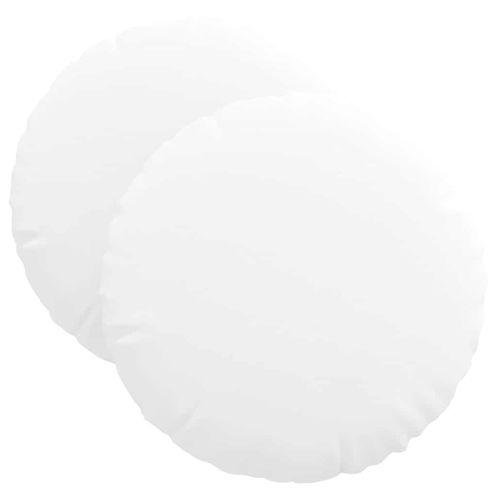 Sædepuder 2 pcs Hvid Ø40 x 13 cm Stof
