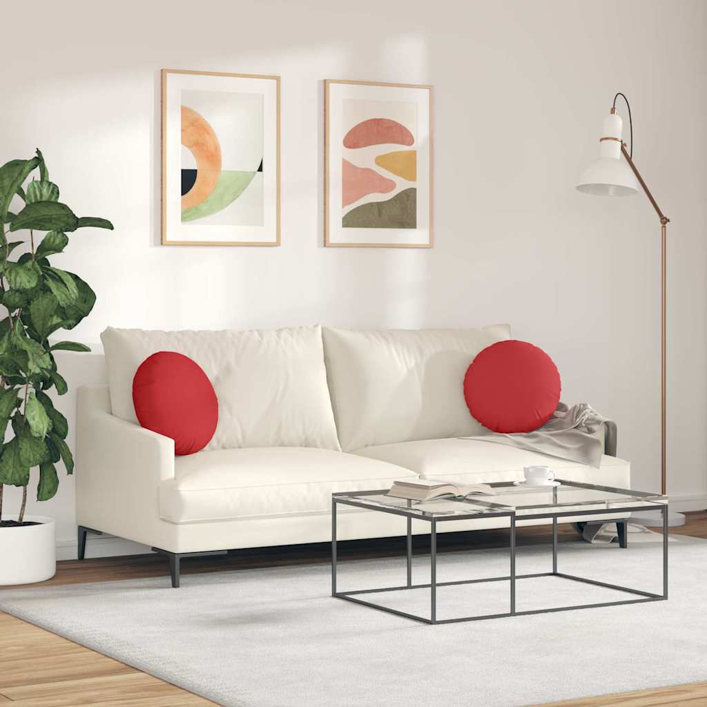 Sædepuder 2 pcs Rød Ø40 x 13 cm Stof