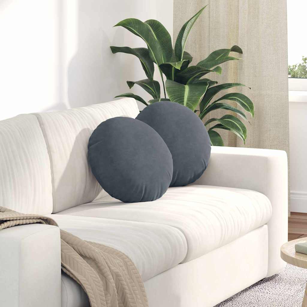Sædepuder 2 pcs Mørkegrå Ø 40 x 13 cm Fløjl