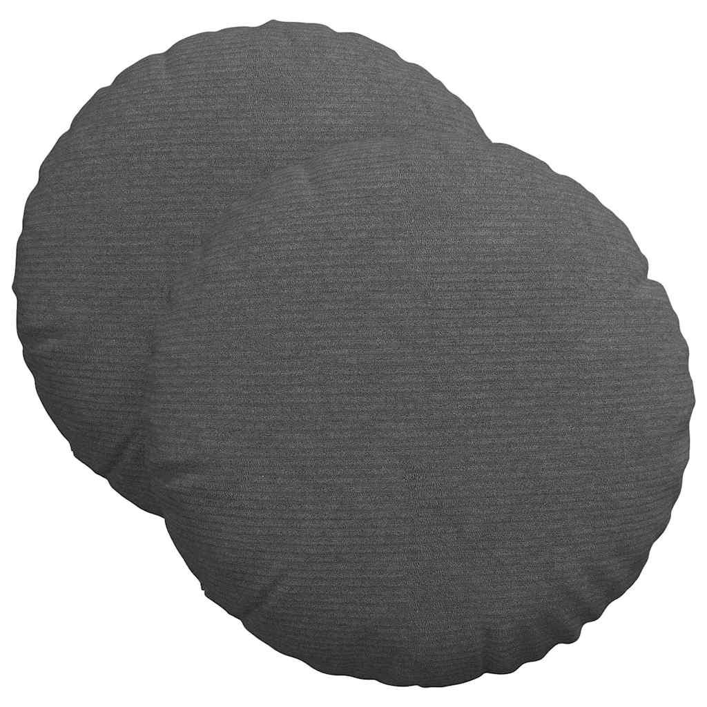 Sædepuder 2 pcs Mørkegrå Ø 40 cm Velourstof