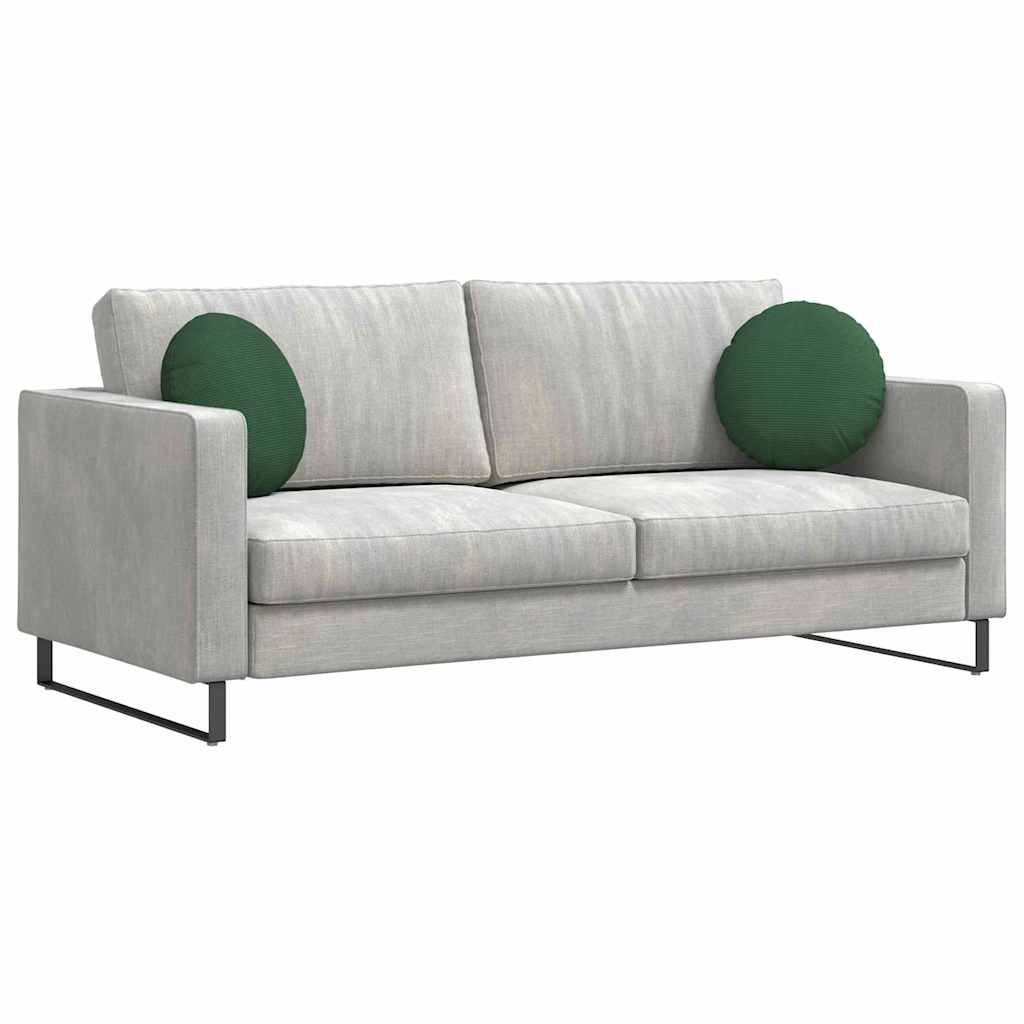 Sædepuder 2 pcs Mørkegrøn Ø 40 cm Velourstof