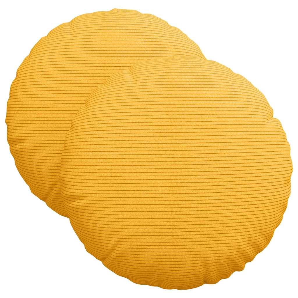 Sædepuder 2 pcs Lys Gul Ø 40 cm Velourstof
