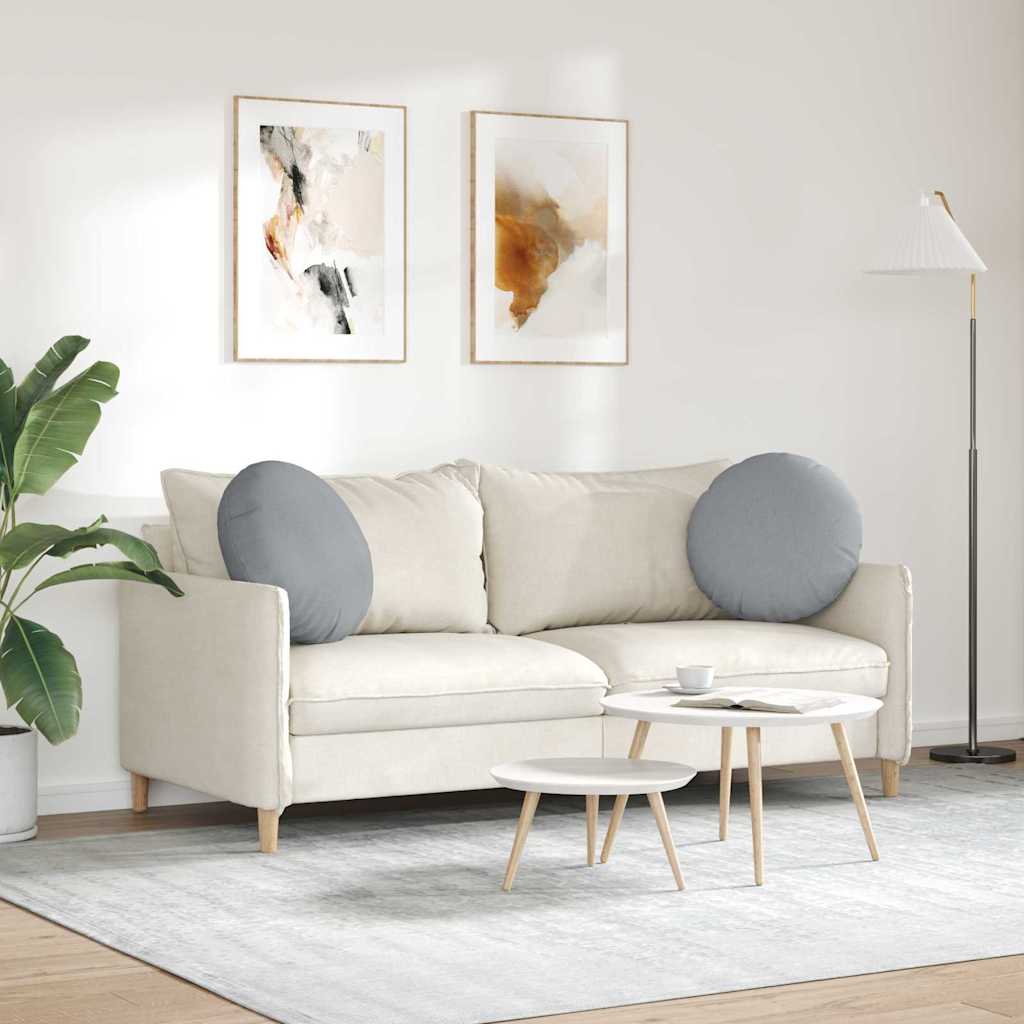 Sædepuder 2 pcs Lysegrå Ø50 x 19 cm Stof