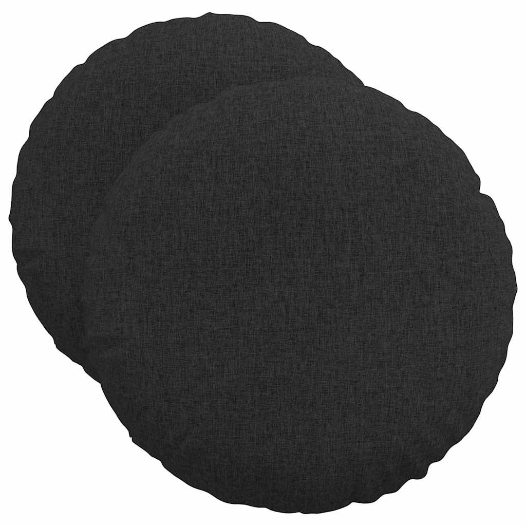 Sædepuder 2 pcs Sort Ø50 x 19 cm Stof