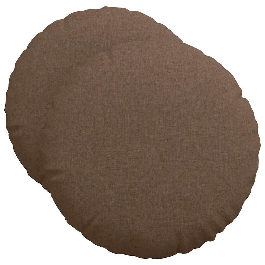 Sædepuder 2 pcs Brun Ø50 x 19 cm Stof