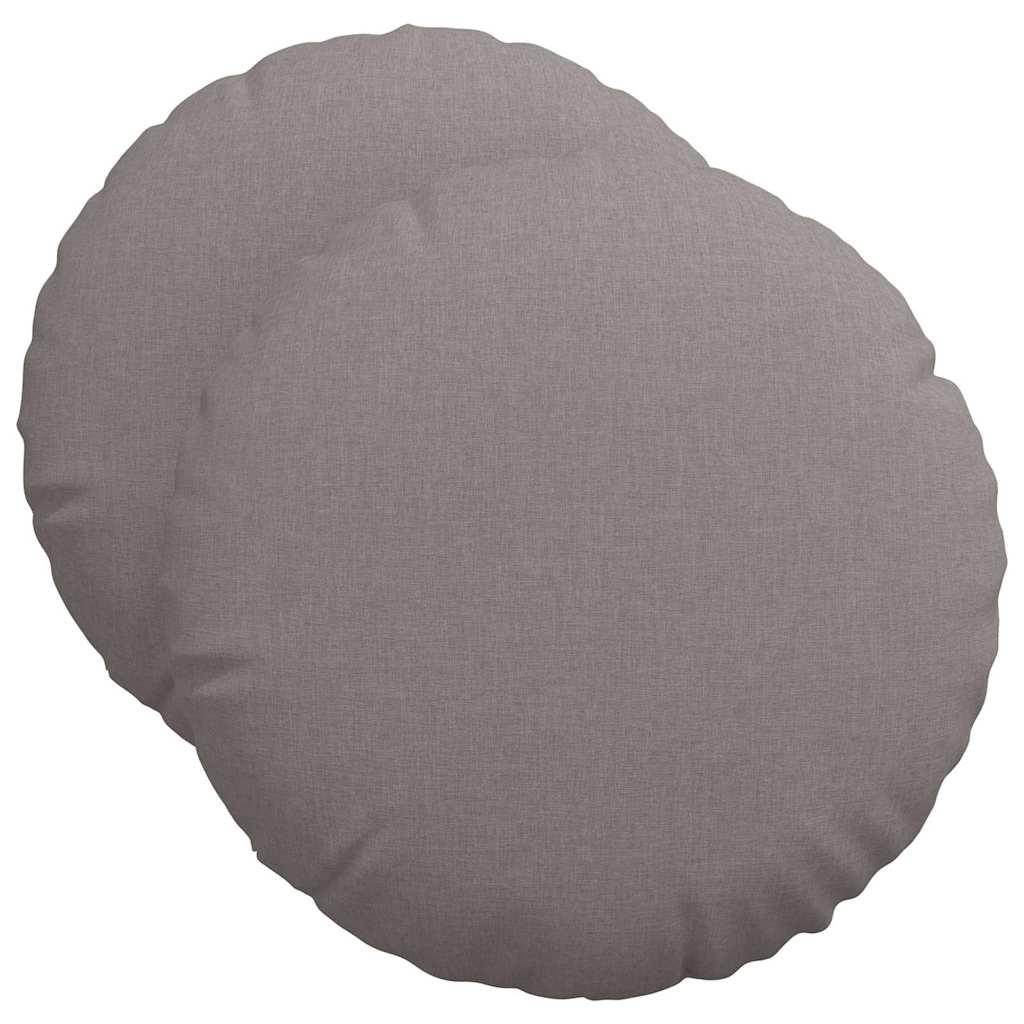 Sædepuder 2 pcs Gråbrun Ø50 x 19 cm Stof