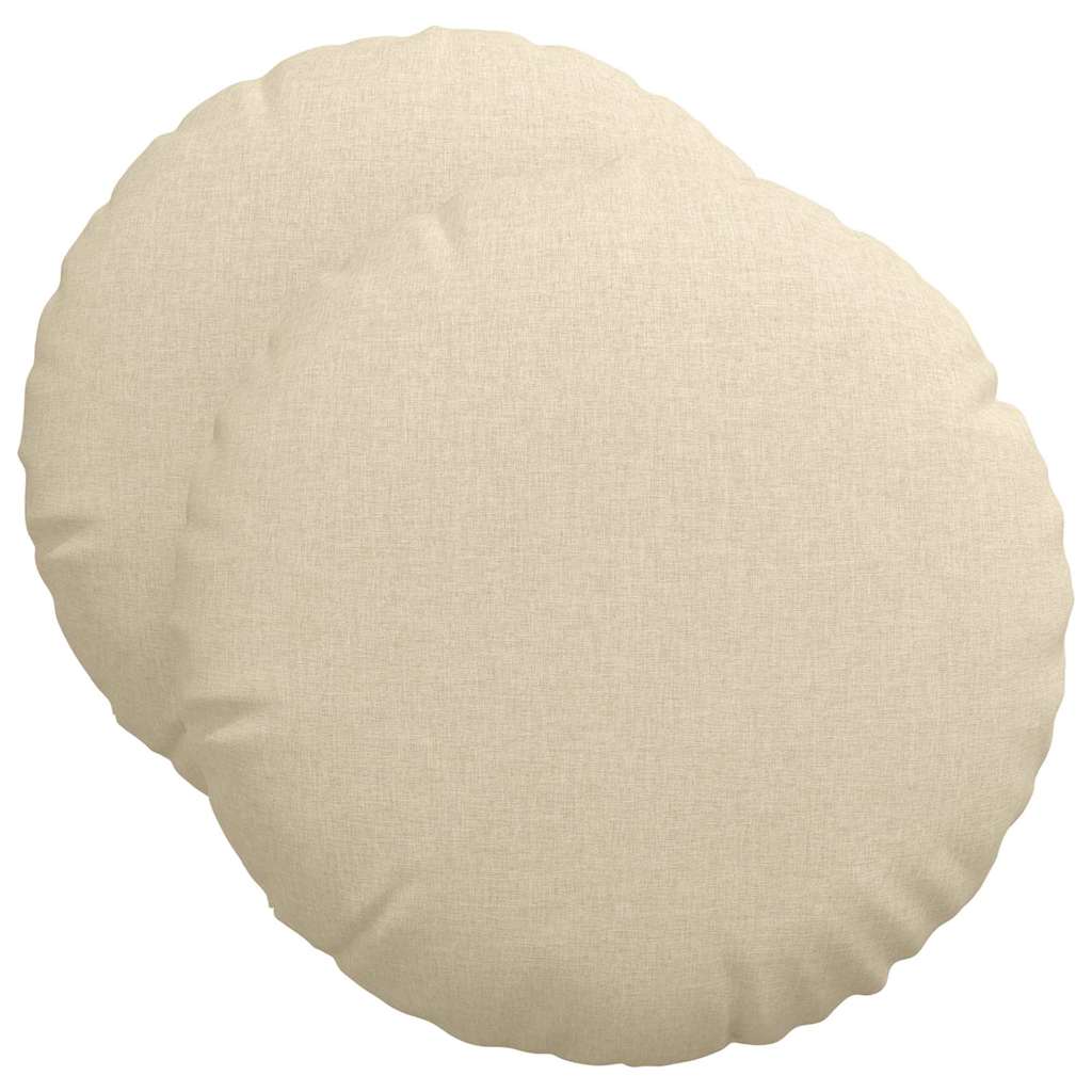 Sædepuder 2 pcs Creme Ø50 x 19 cm Stof