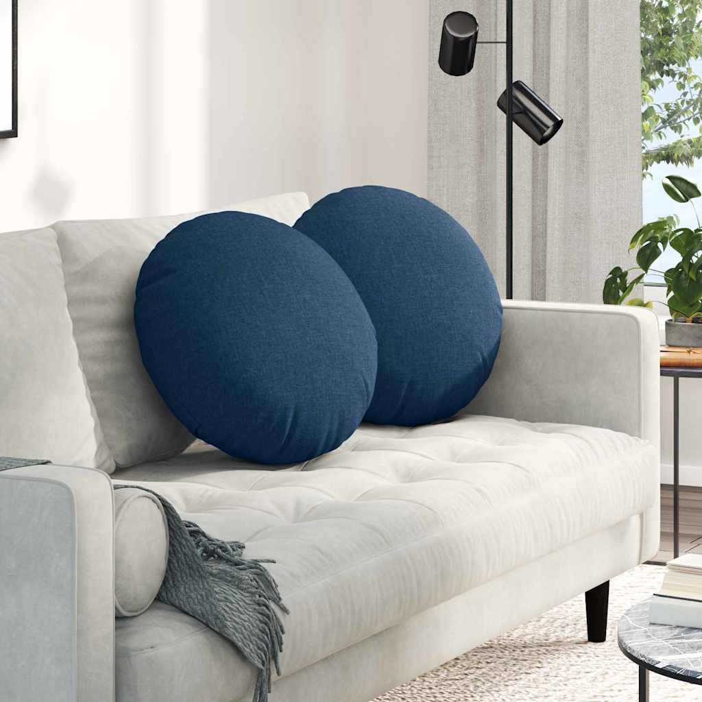 Sædepuder 2 pcs Blå Ø50 x 19 cm Stof