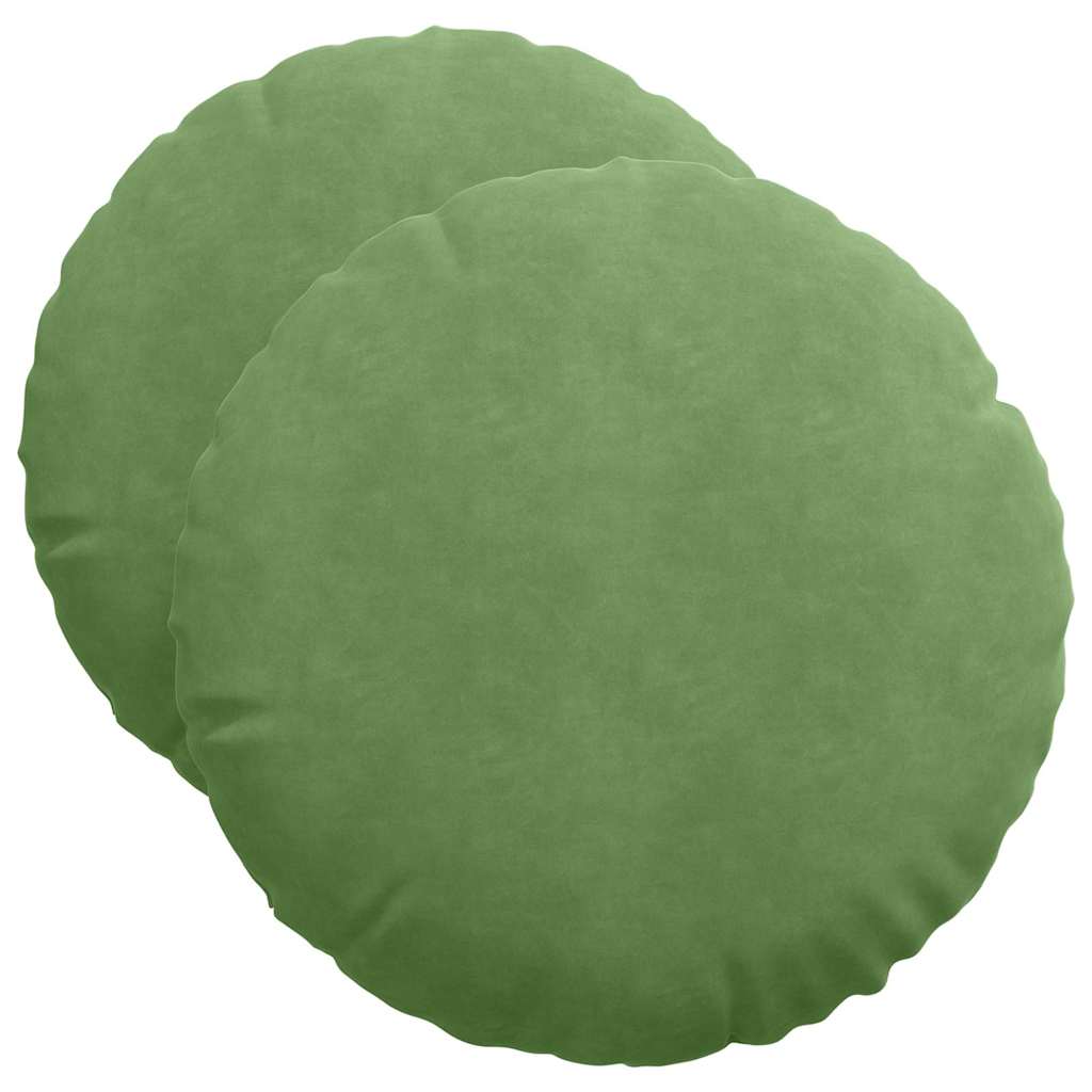Sædepuder 2 pcs Lys grøn Ø50 x 19 cm Fløjl