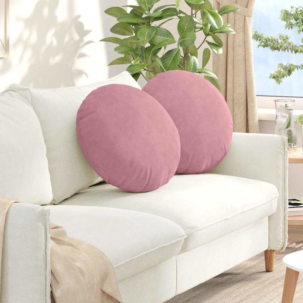 Sædepuder 2 pcs Lyserød Ø50 x 19 cm Fløjl