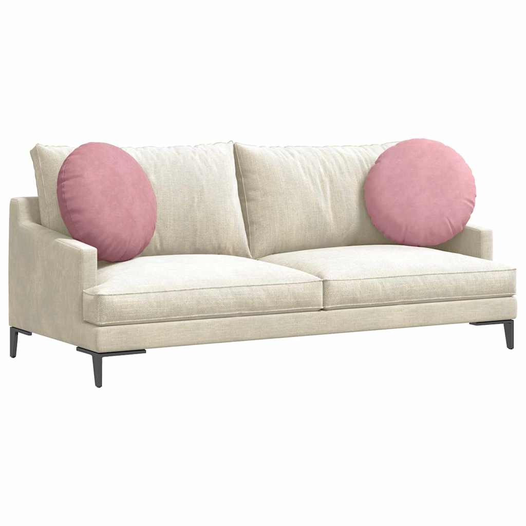 Sædepuder 2 pcs Lyserød Ø50 x 19 cm Fløjl