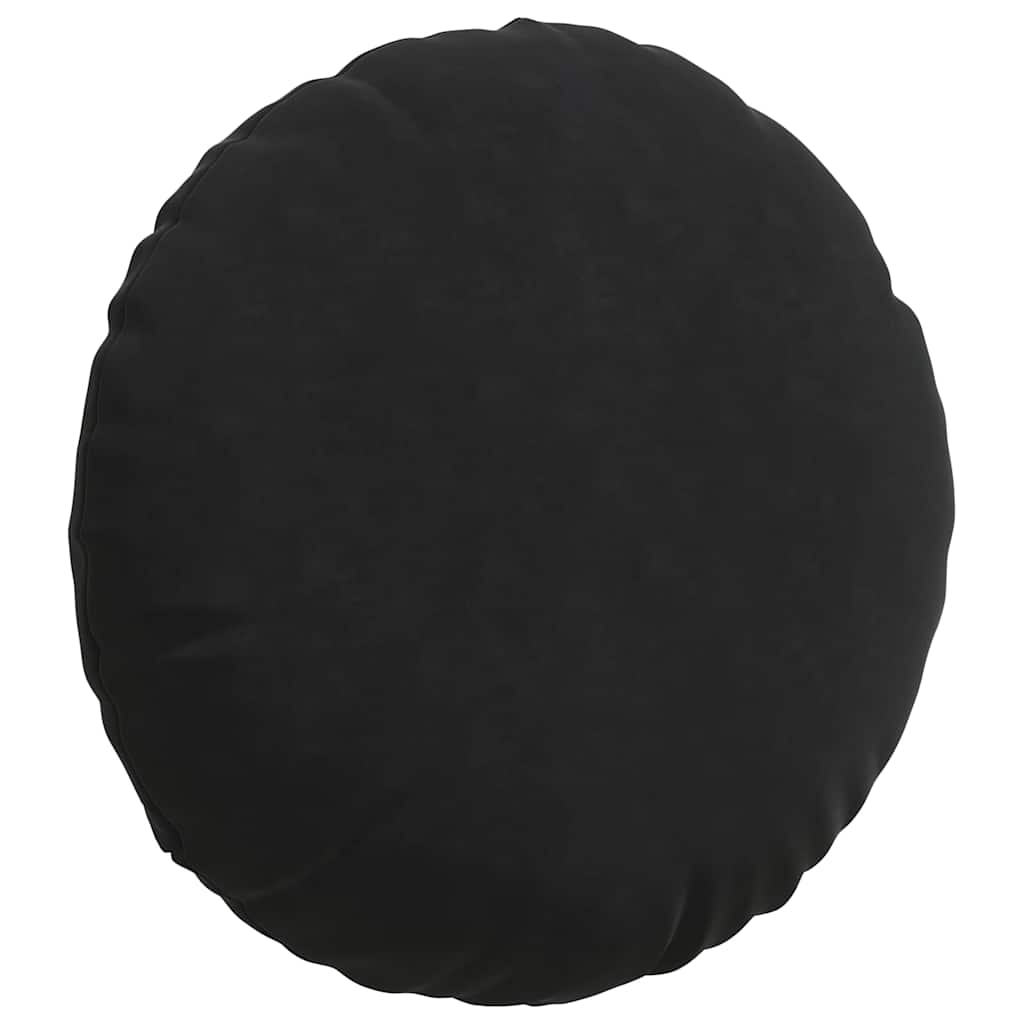 Sædepuder 2 pcs Sort Ø50 x 19 cm Fløjl