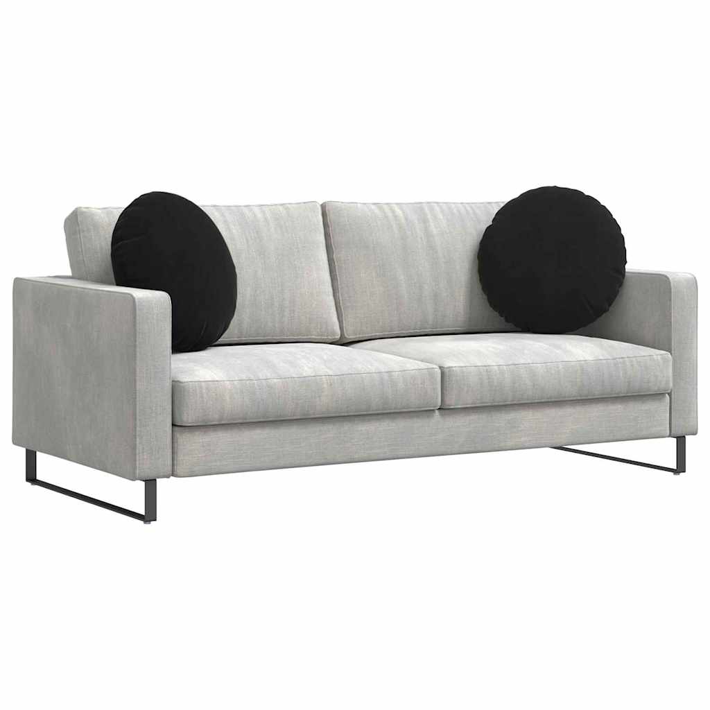 Sædepuder 2 pcs Sort Ø50 x 19 cm Fløjl