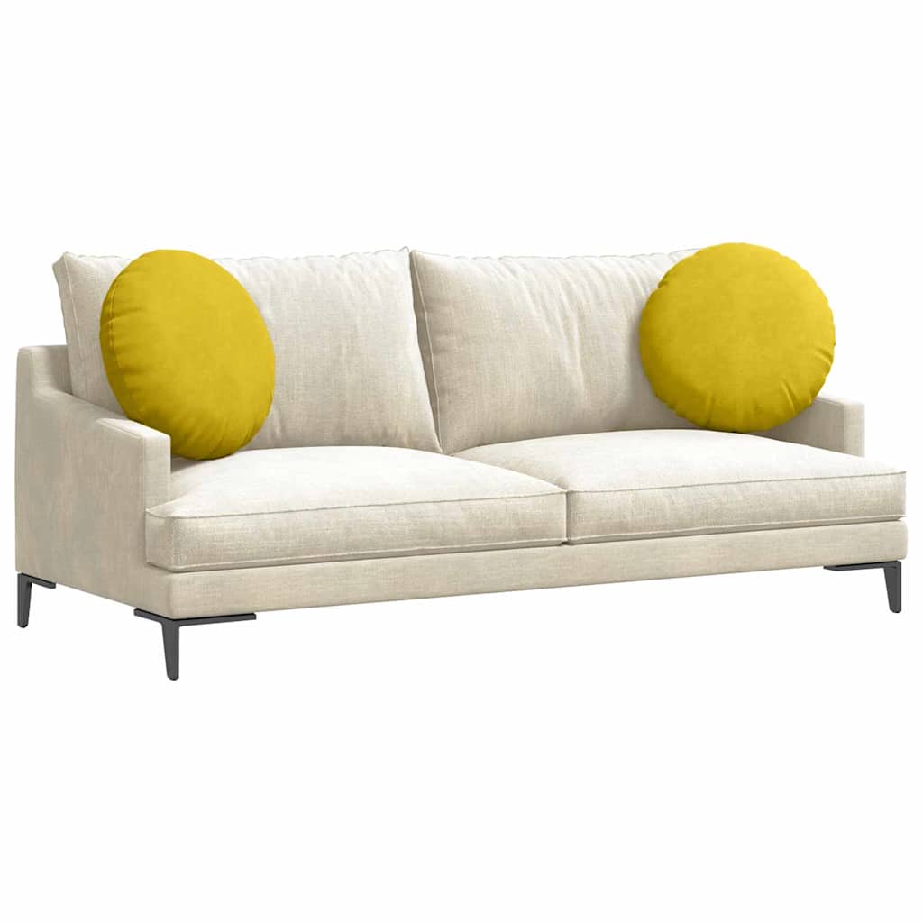 Sædepuder 2 pcs Gul Ø50 x 19 cm Fløjl
