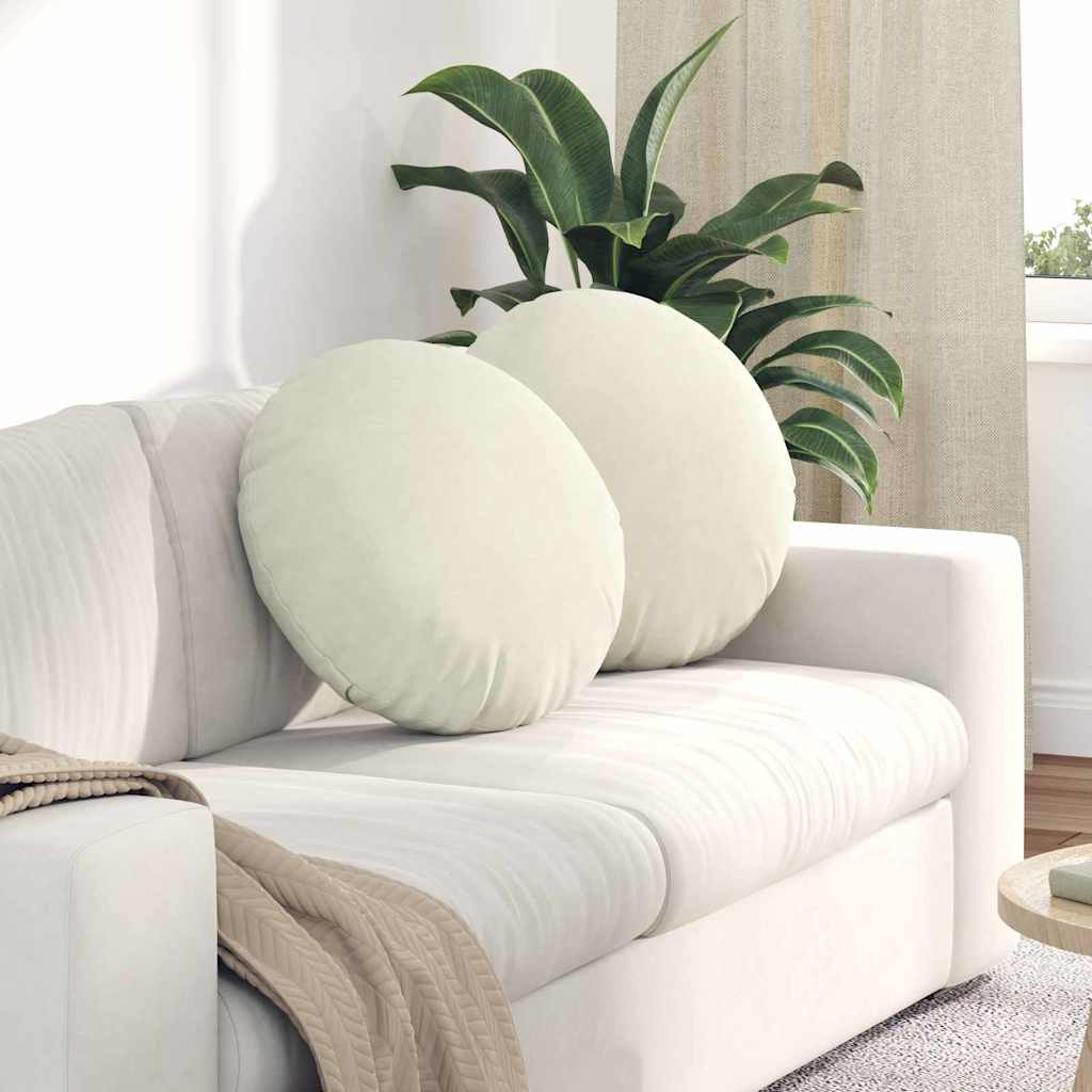 Sædepuder 2 pcs Creme Ø50 x 19 cm Fløjl