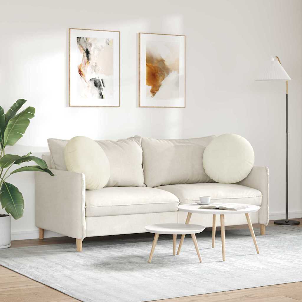 Sædepuder 2 pcs Creme Ø50 x 19 cm Fløjl