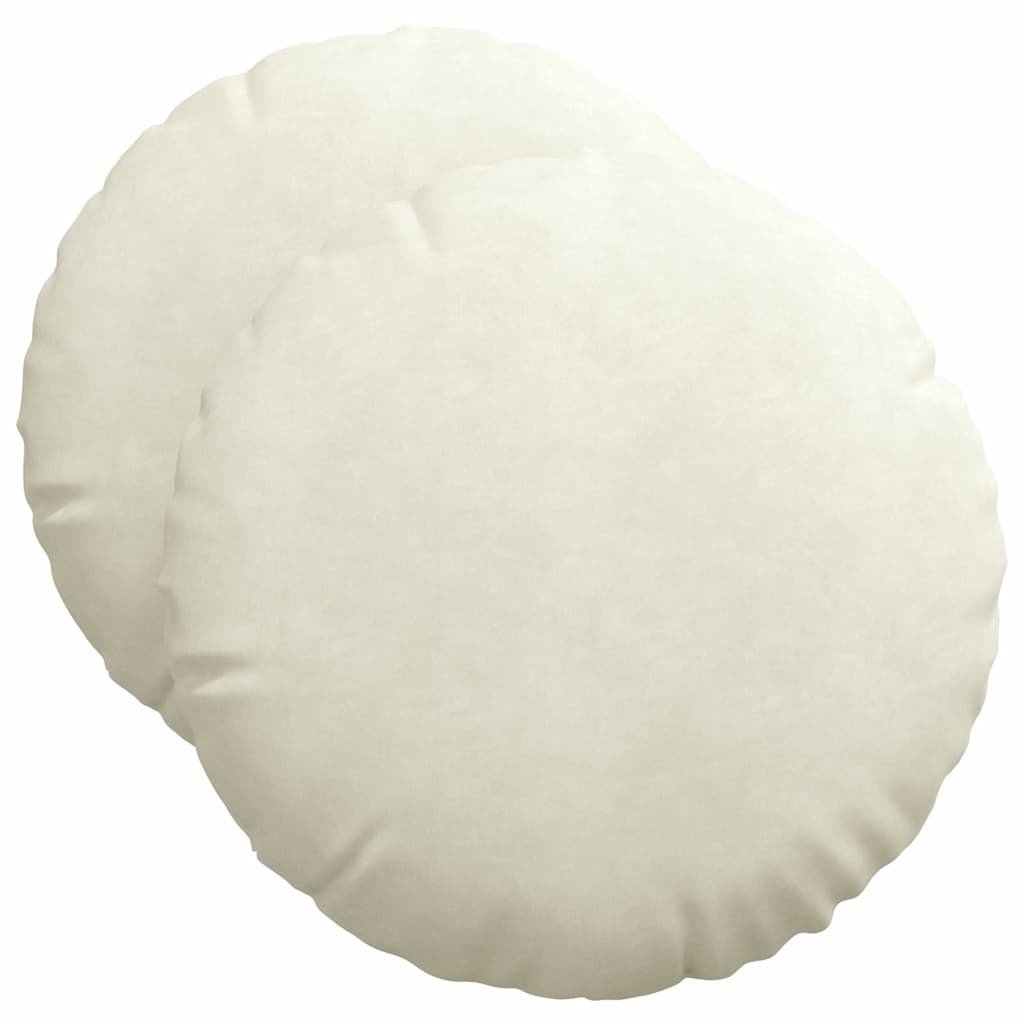 Sædepuder 2 pcs Creme Ø50 x 19 cm Fløjl