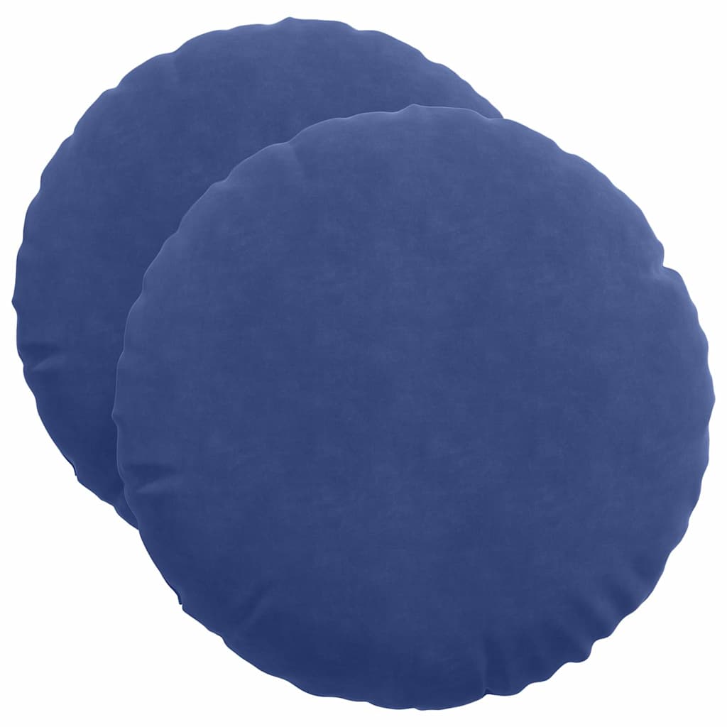 Sædepuder 2 pcs Politi blå Ø50 x 19 cm Fløjl
