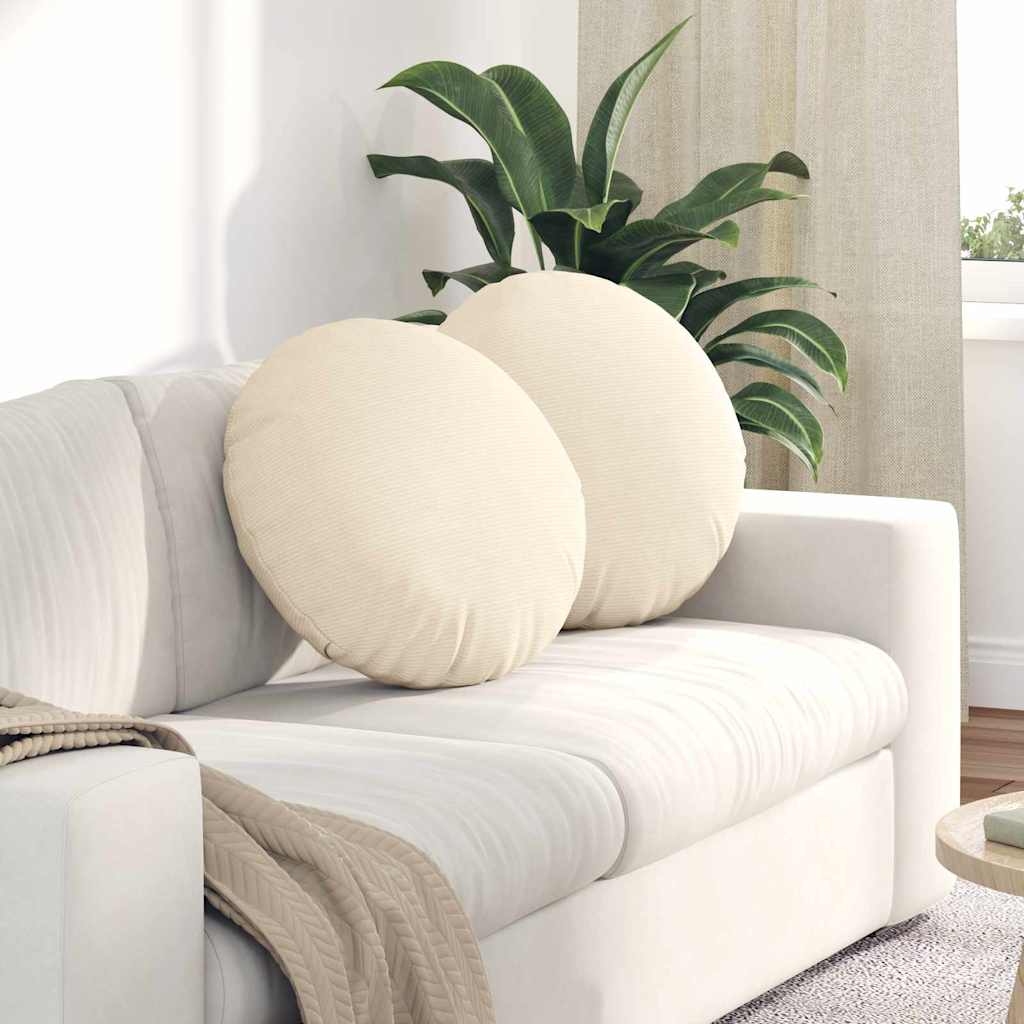 Sædepuder 2 pcs Creme Ø50 x 19 cm Velourstof