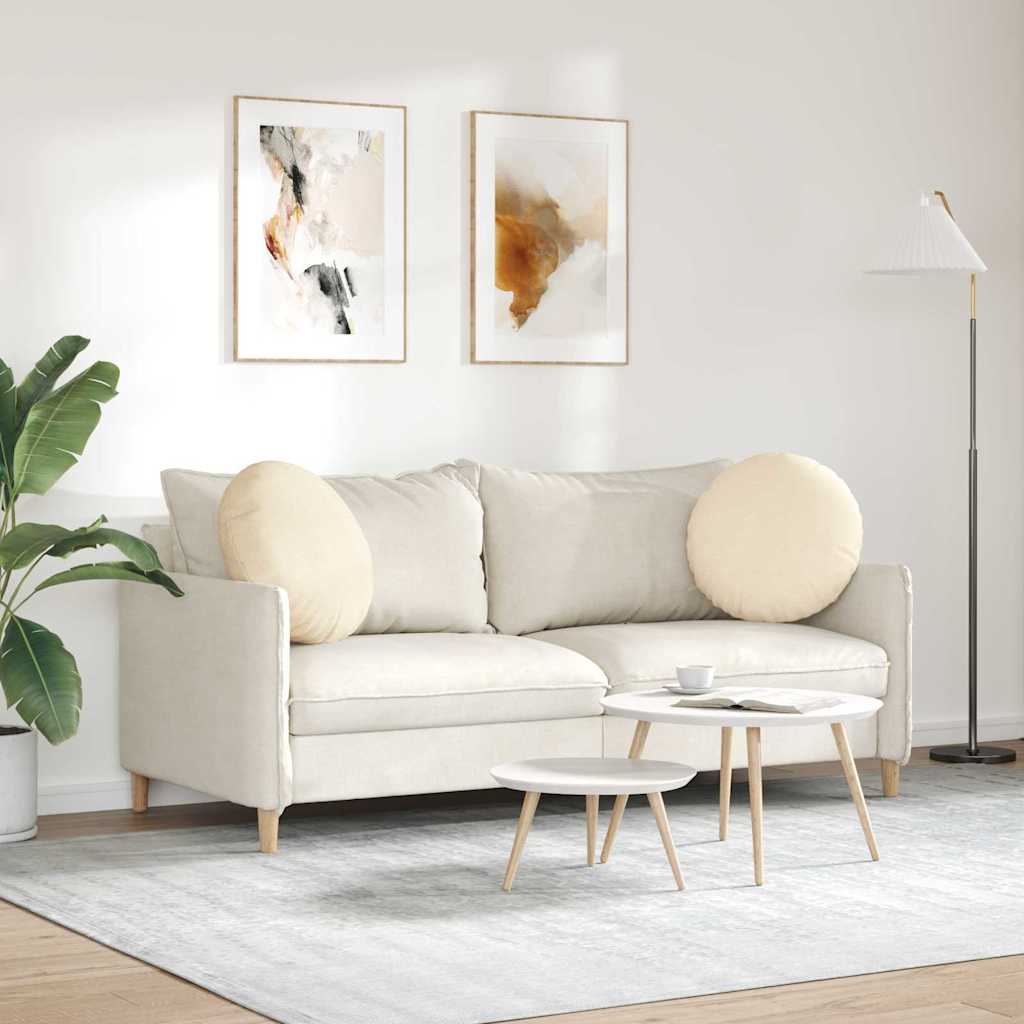 Sædepuder 2 pcs Creme Ø50 x 19 cm Velourstof