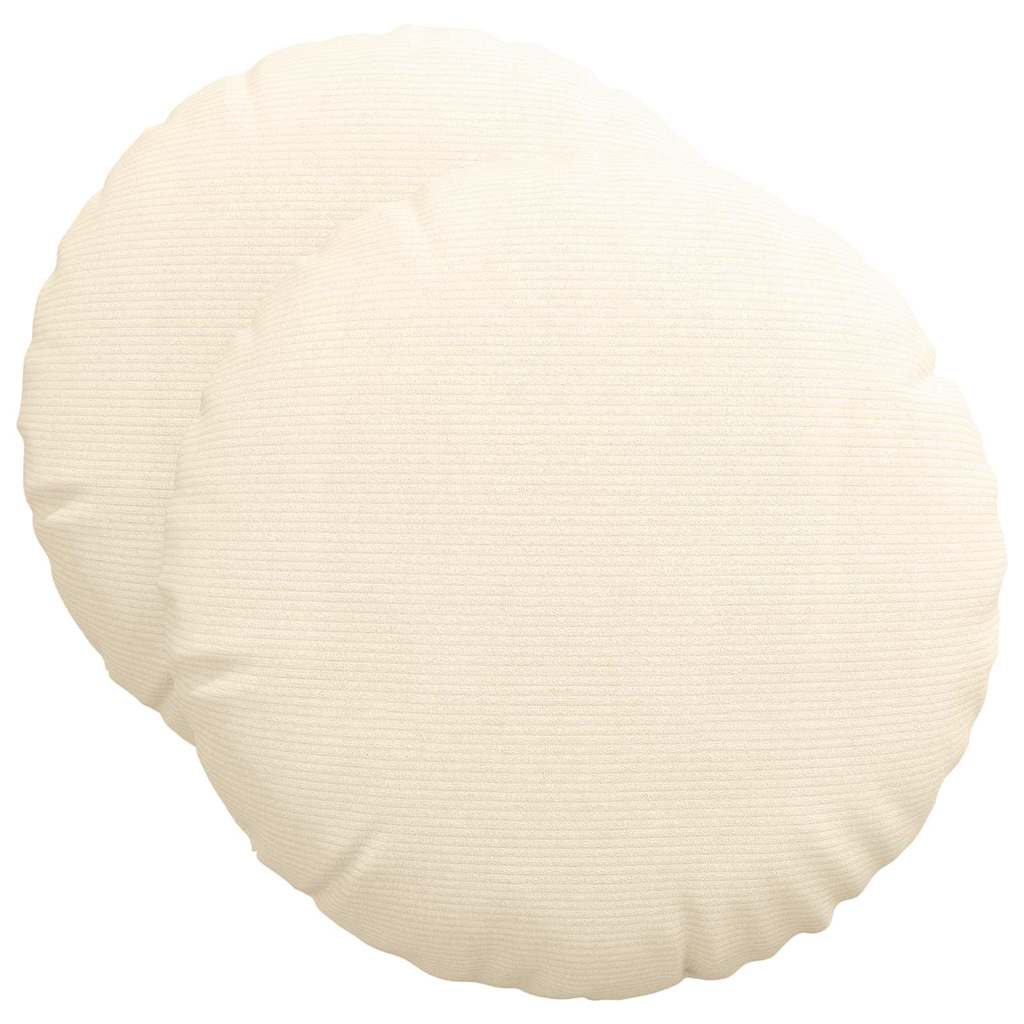 Sædepuder 2 pcs Creme Ø50 x 19 cm Velourstof