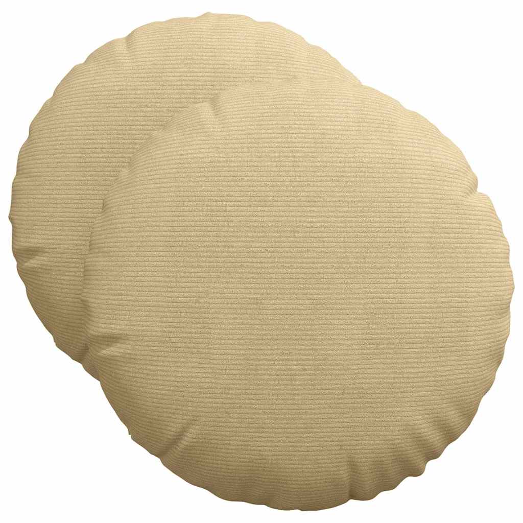 Sædepuder 2 pcs Grågrøn Ø50 x 19 cm Velourstof
