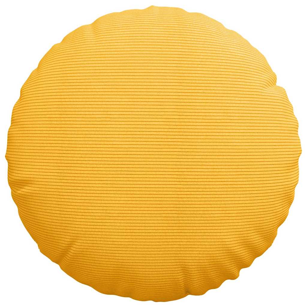 Sædepuder 2 pcs Lys Gul Ø50 x 19 cm Velourstof
