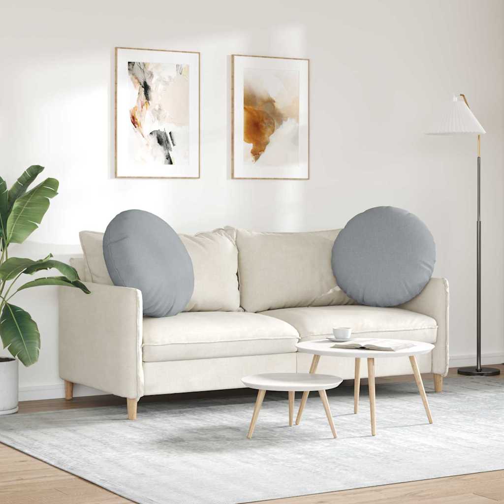 Sædepuder 2 pcs Lysegrå Ø60 x 21 cm Stof