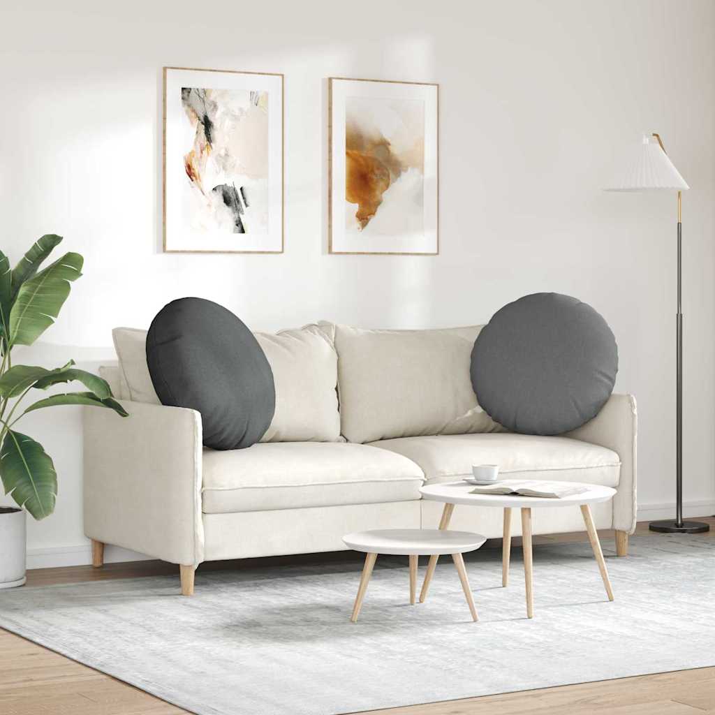 Sædepuder 2 pcs Mørkegrå Ø60 x 21 cm Stof